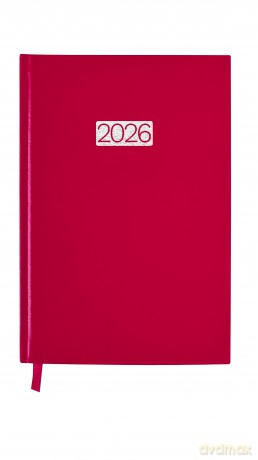 Kalendarz 2026 A5 Ekonomiczny dzienny V1 czerwony K-A5D E [KALENDARZ]