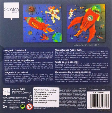 Puzzle magnetyczne Rakieta i kosmos 40 elementów Scratch [PUZZLE]