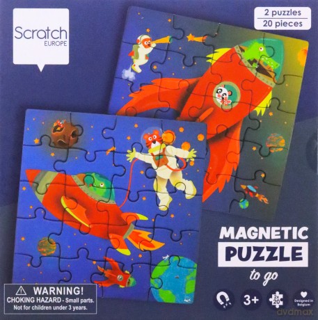 Puzzle magnetyczne Rakieta i kosmos 40 elementów Scratch [PUZZLE]