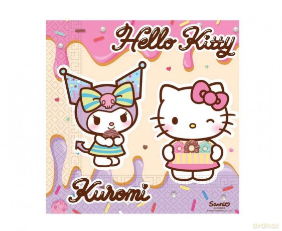 Serwetki papierowe Hello Kitty and Kuromi 33x33cm 20szt.