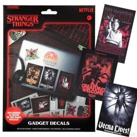 Stranger Things 5 zestaw naklejek świecących w ciemności (14 szt) / Stranger Things 5 Glow in the Dark Gadget Decals (14 pcs)