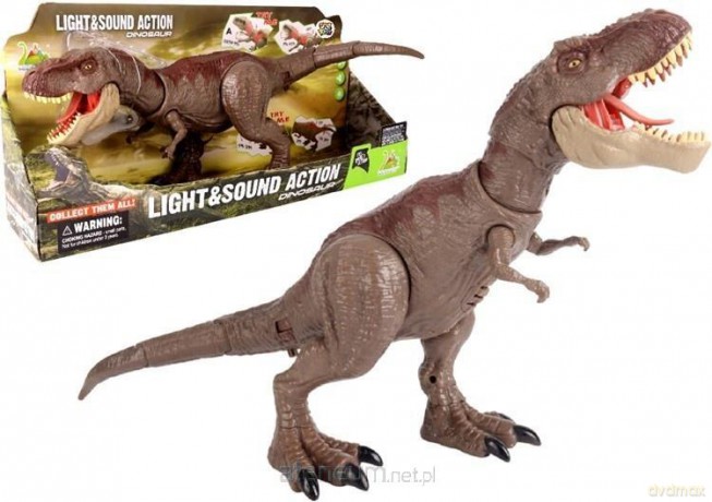 Dinozaur t-rex z ruchoma głowa świeci i ryczy [FIGURKA]