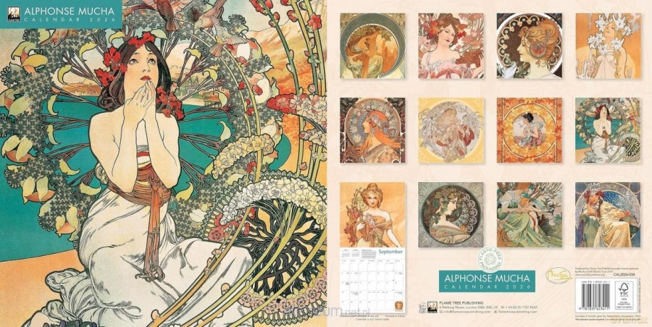 Kalendarz 2026 ścienny kwadrat Alfons Mucha [KALENDARZ]