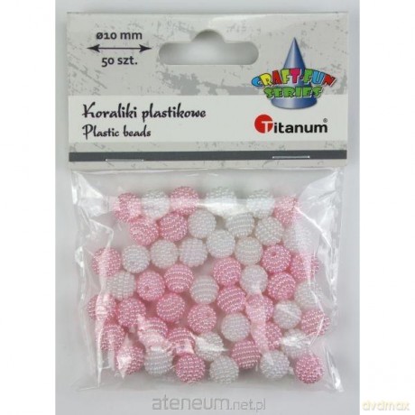 Koraliki plastikowe 10mm blado różowe 50szt