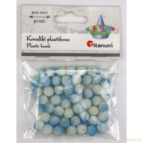 Koraliki plastikowe 10mm niebieskie ombre 50szt