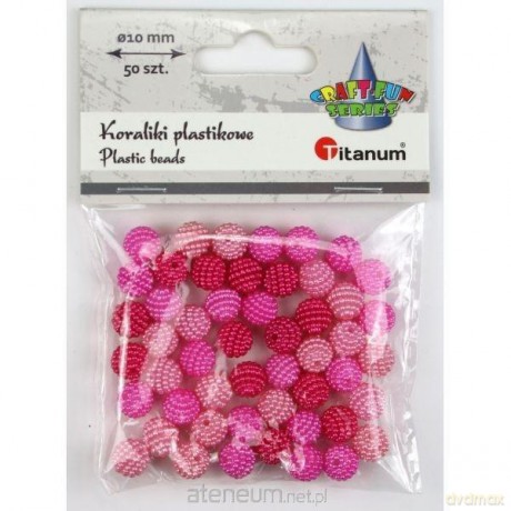 Koraliki plastikowe 10mm różowe 50szt