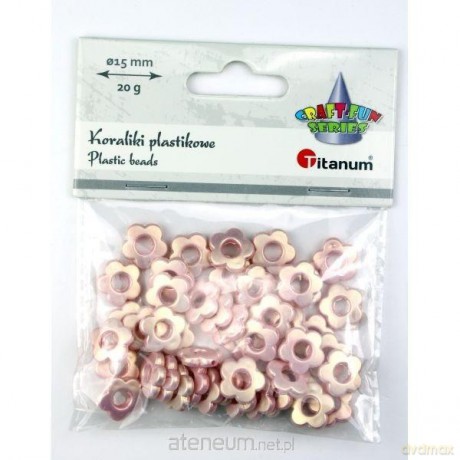 Koraliki plastikowe kwiatki 15mm 20g