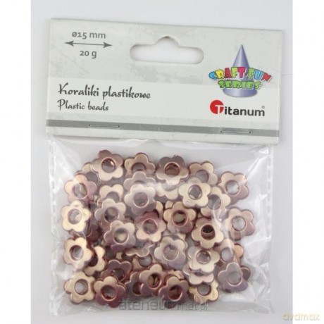 Koraliki plastikowe kwiatki 15mm 20g