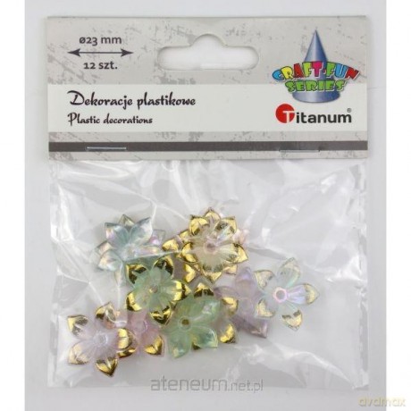 Koraliki plastikowe kwiatki 23mm 12szt