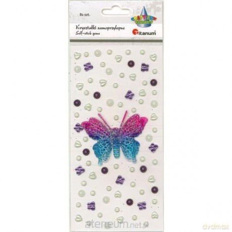 Kryształki samoprzylepne motyl 3D 75x60mm 82szt