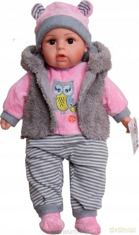 Lalka bobas mówi i śpiewa smoczek + butelka 45cm