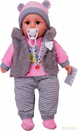 Lalka bobas mówi i śpiewa smoczek + butelka 45cm