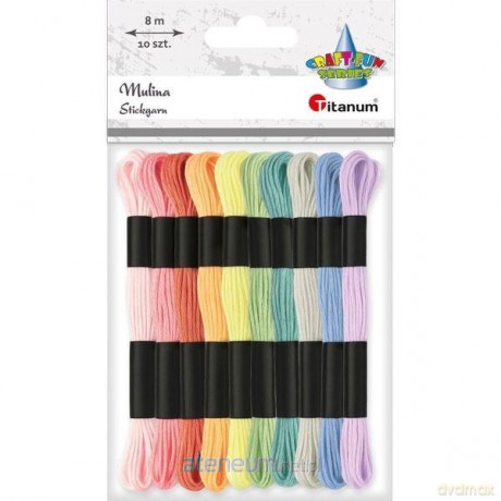Mulina zestaw 10 kolorów pastelowych 8m