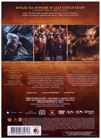 Hobbit: Pustkowie Smauga (wydanie rozszerzone) (okładka 3D) [5DVD] 