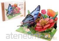 Puzzle 3D drewniane motyl na kwiatach