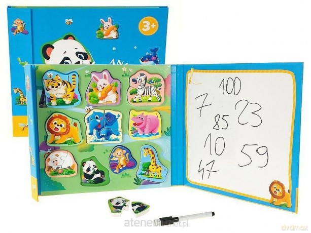 Puzzle i tablica suchościeralna z długopisem