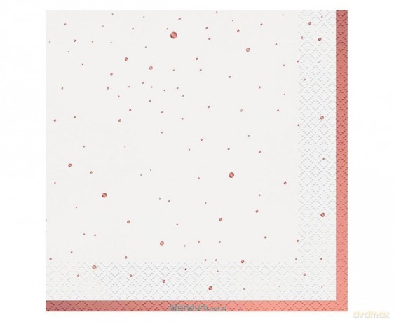 Serwetki Celebrate różowo-złote 33x33cm 20szt
