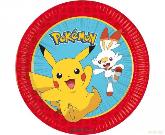 Talerzyki papierowe Pokemon 23cm 8szt