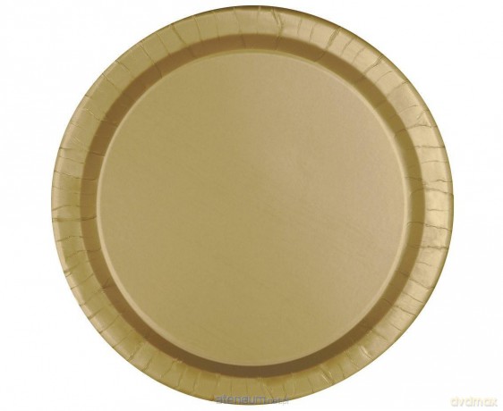 Talerzyki papierowe złote 18cm okrągłe 8szt