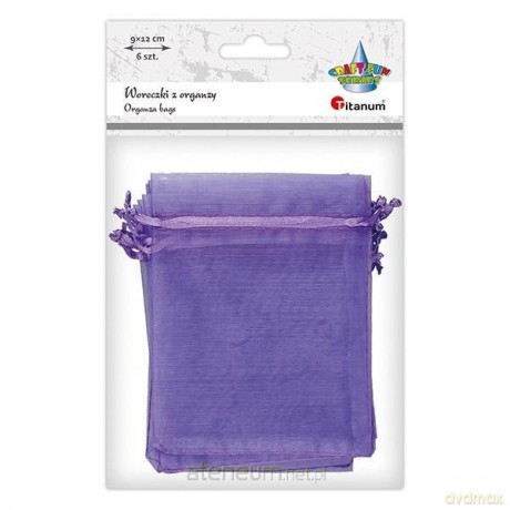 Woreczki z organzy wrzosowe 9x12cm 6szt