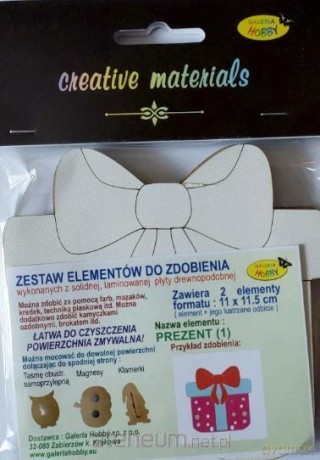 Zestaw elementów do zdobienia Prezent BN 11x11,5cm
