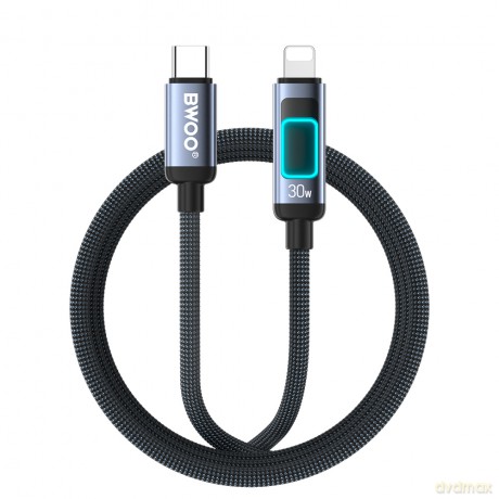 BWOO kabel pleciony z podświetleniem PD 27W X324CL USB-C - Lightning