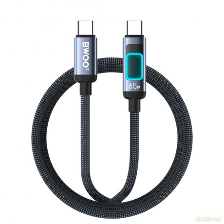 BWOO kabel pleciony z podświetleniem PD 60W X324CC USB-C - USB-C