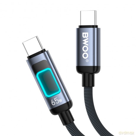 BWOO kabel pleciony z podświetleniem PD 60W X324CC USB-C - USB-C