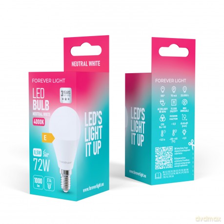 Forever Light Żarówka LED E14 G45 8.5W 1000lm 4000K klasa E