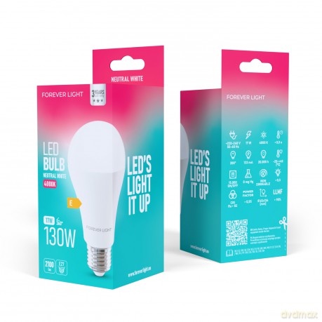 Forever Light Żarówka LED E27 A65 17W 2100lm 4000K klasa E