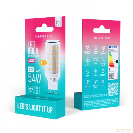 Forever Light Żarówka LED G9 6.2W 690lm 4000K ceramiczna klasa E