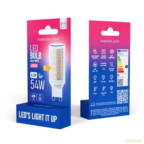 Forever Light Żarówka LED G9 6.2W 690lm 6000K ceramiczna klasa E