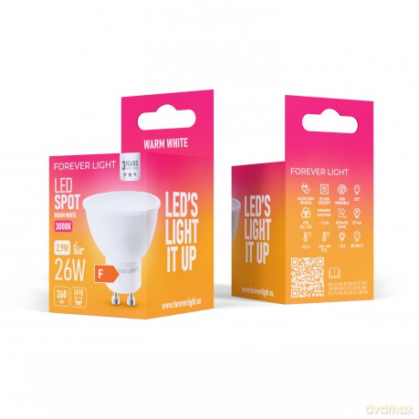 Forever Light Żarówka LED GU10 2.9W 260lm 3000K klasa F