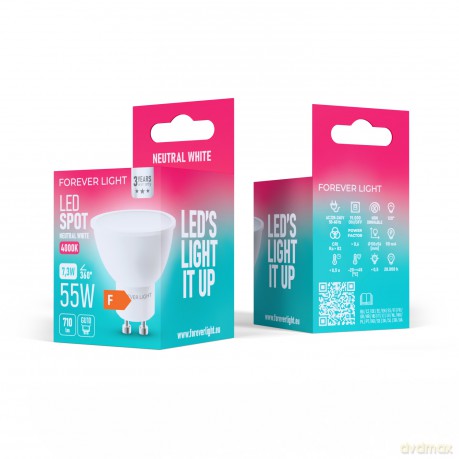 Forever Light Żarówka LED GU10 7.3W 710lm 4000K klasa F