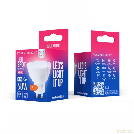 Forever Light Żarówka LED GU10 9.5W 920lm 6000K klasa F