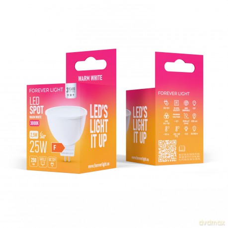 Forever Light Żarówka LED GU5,3 MR16 2.5W 250lm 3000K 12V klasa F