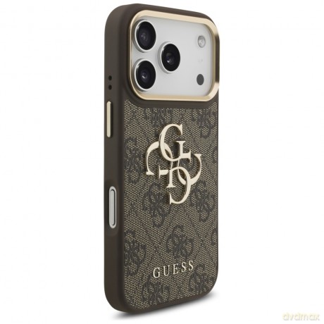 Guess nakładka 4G Big 4G Classic Logo Big Strap Metal Buttons do iPhone 17 Pro brązowa