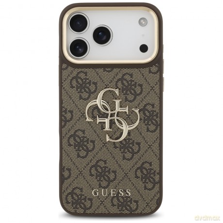Guess nakładka 4G Big 4G Classic Logo Big Strap Metal Buttons do iPhone 17 Pro Max brązowa