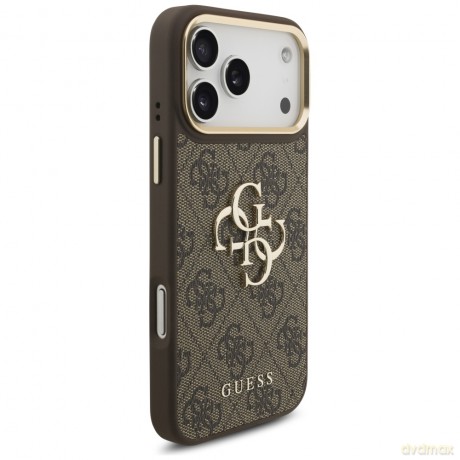 Guess nakładka 4G Big 4G Classic Logo Big Strap Metal Buttons do iPhone 17 Pro Max brązowa