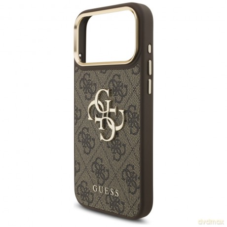 Guess nakładka 4G Big 4G Classic Logo Big Strap Metal Buttons do iPhone 17 Pro Max brązowa