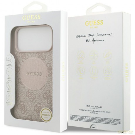 Guess nakładka 4G Circle Classic Logo MagSafe do iPhone 17 Pro Max różowa