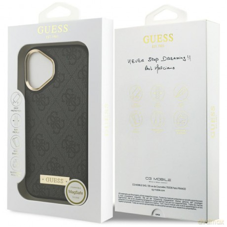 Guess nakładka 4G Logo Plate MagSafe do iPhone 17 czarna