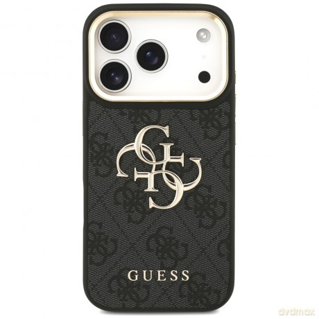 Guess Nakładka 4G PU Leather Case Big 4G And Classic Logo With Big 4G PU Nylon Strap And Metal Camera And Buttons Do iPhone 17 Pro Czarna