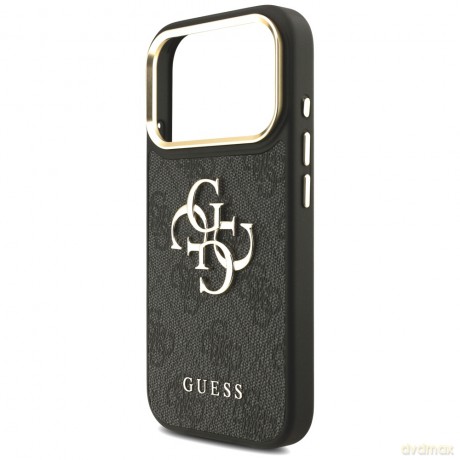Guess Nakładka 4G PU Leather Case Big 4G And Classic Logo With Big 4G PU Nylon Strap And Metal Camera And Buttons Do iPhone 17 Pro Czarna