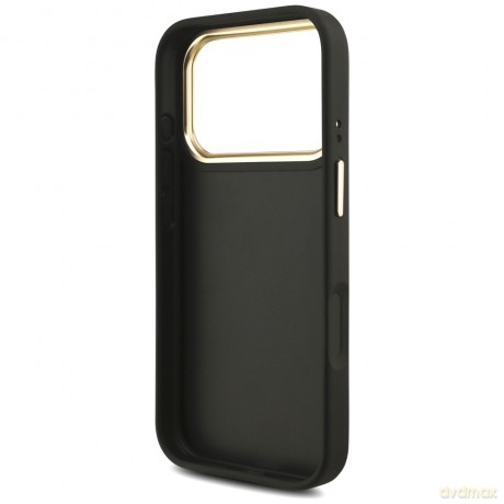 Guess Nakładka 4G PU Leather Case Big 4G And Classic Logo With Big 4G PU Nylon Strap And Metal Camera And Buttons Do iPhone 17 Pro Czarna