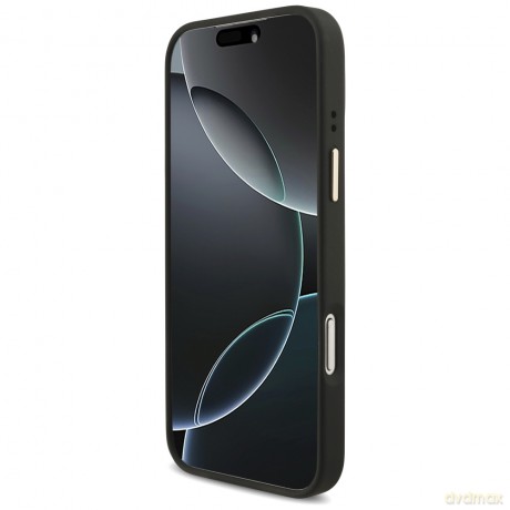 Guess Nakładka 4G PU Leather Case Big 4G And Classic Logo With Big 4G PU Nylon Strap And Metal Camera And Buttons Do iPhone 17 Pro Max Czarna