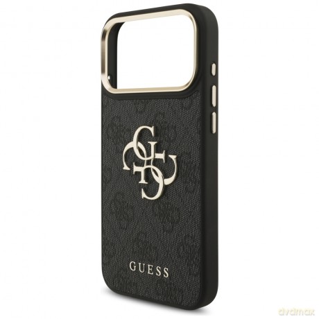 Guess Nakładka 4G PU Leather Case Big 4G And Classic Logo With Big 4G PU Nylon Strap And Metal Camera And Buttons Do iPhone 17 Pro Max Czarna