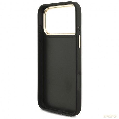 Guess Nakładka 4G PU Leather Case Big 4G And Classic Logo With Big 4G PU Nylon Strap And Metal Camera And Buttons Do iPhone 17 Pro Max Czarna