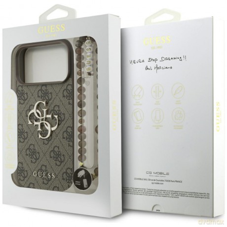 Guess nakładka 4G Strap 4G Classic Logo do iPhone 17 Pro Max brązowa