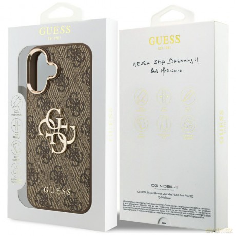 Guess nakładka do iPhone 17 HC 4G PU W/ BIG 4G CLASSIC LOGO GD brązowa
